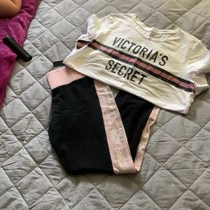 Victoria Secret Leggings and Top Size Large